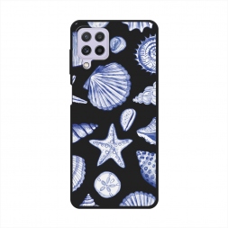 Матовый силиконовый чехол Морской паттерн на Samsung Galaxy A22