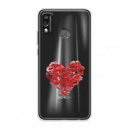 Силиконовый чехол Сердечко из поцелуев на Honor 9X Lite