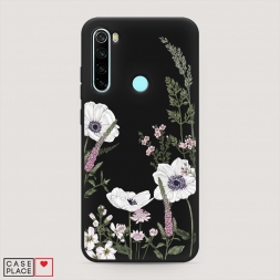 Матовый силиконовый чехол Цветы рисунок на Xiaomi Redmi Note 8