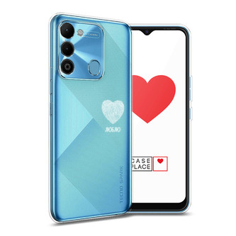 Силиконовый чехол Отпечаток сердца белый на Tecno Spark 9