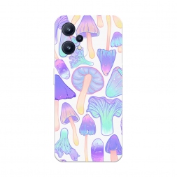 Soft touch белый Пастельные грибы на Realme 9