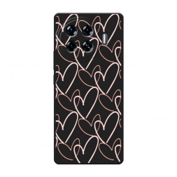 Матовый силиконовый чехол Узор из сердечек на Tecno Spark 20S Pro Plus