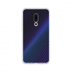 Силиконовый чехол Синий карбон на Meizu 16