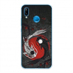 Силиконовый чехол Японские карпы на Huawei P20 Lite