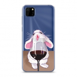 Силиконовый чехол Кролик облизывает бокал на Huawei Y5p