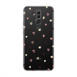Силиконовый чехол Сердечки паттерн рисунок на Huawei Mate 20 Lite