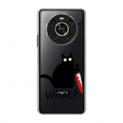 Силиконовый чехол Котик с ножом на Honor X9