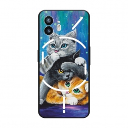Матовый силиконовый чехол Три кота рисунок на Nothing Phone 2