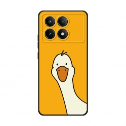 Матовый силиконовый чехол Утка на желтом фоне на Xiaomi POCO X6 PRO 5G