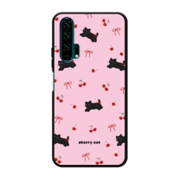 Матовый силиконовый чехол cherry cat на Honor 20 Pro