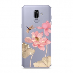 Силиконовый чехол Розовые лотосы на Samsung Galaxy J8