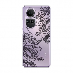 Силиконовый чехол Два китайских дракона на Oppo Reno 10 (Global)