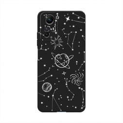 Матовый силиконовый чехол Планеты в космосе на Xiaomi Redmi Note 12S